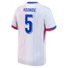 Camiseta de fútbol Francia Kounde 5 Segunda Equipación Euro 2024 - Hombre